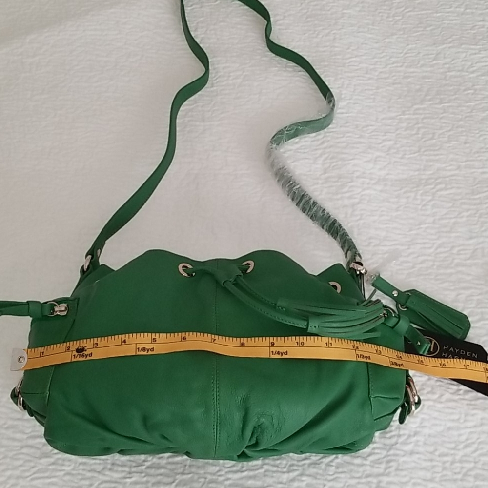 HAYDEN HARNETT GREEN LEATHER CROSS BODY BAG NWT - Picture 14 of 16